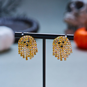 Pendientes <span class=keywords><strong>de</strong></span> Fantasma con Borlas <span class=keywords><strong>de</strong></span> Cristal AB y Borlas <span class=keywords><strong>de</strong></span> Cadena en Plata y Oro, 2 Colores, para Fiesta <span class=keywords><strong>de</strong></span> Halloween, para <span class=keywords><strong>Mujer</strong></span> - Product Image 6
