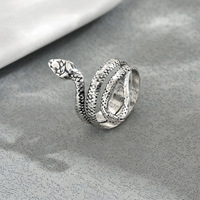 Bague unie en verre naturel pour couple, style rétro, design serpent géométrique, pour femme, tendance transfrontalière Europe-États-Unis