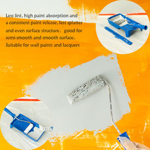 Rodillos de Pintura de Microfibra de Alta Calidad Topman de 4 Pulgadas, el Mejor Material Sin Pelusas con Blanco con Raya Azul, <span class=keywords><strong>Rodillo</strong></span> de Pintura - Product Image 5