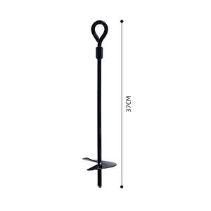 Ancla de tienda de campaña Ningbo, 37 cm, hierro negro, rosca en espiral, multiusos, para camping al aire libre - Product Image 4