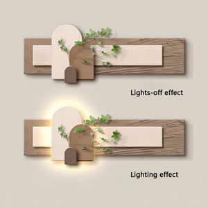 Plante verte simulée grès maison Art décor <span class=keywords><strong>peinture</strong></span> salon canapé fond mur LED lueur murale - Product Image 5