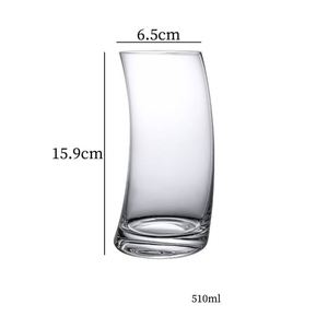 Verre à Mojito Créatif Personnalisé en Gros, Sans Plomb, Rayé, en Forme de Croissant, pour la Maison - Product Image 3