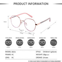 Lunettes optiques anti-bleu à la mode montures métalliques lunettes miroir à monture ronde pour enfants