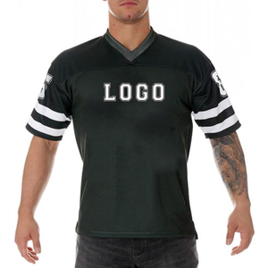 Kaus bisbol lengan pendek pria, pakaian olahraga rugbi dan basket lengan pendek Logo kustom dengan leher V dan desain bergaris - Product Image 3
