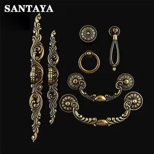 Nút kéo tủ đồ cổ điển châu Âu bằng đồng, một lỗ, dùng cho tủ quần áo, tủ bếp, tủ trang điểm, ngăn kéo, phòng ngủ, phòng khách - Product Image 2