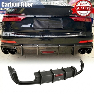 Diffuseur de pare-chocs arrière noir brillant/texturé fibre de carbone avec éclairage pour <span class=keywords><strong>Audi</strong></span> A6 S6 C8 2019-2022 – Amélioration automobile - Product Image 2