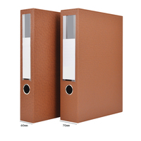 Caja archivadora de cuero sintético PU A4 con mecanismo de palanca para documentos y carpetas