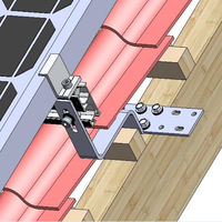 Crochet de fixation pour panneau solaire sur toit en tuiles romaines avec boulons, structure robuste, support photovoltaïque en acier inoxydable SS304