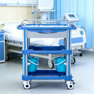 पोर्टेबल प्रथम सहायता गाड़ी टिकाऊ हल्के अस्पताल चिकित्सा उपचार गाड़ी 4 अरकों प्लास्टिक एब्स सामग्री बहु-कार्य के साथ - Product Image 3