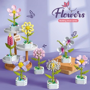 8 Phong Cách Hỗn Hợp Gói Chậu Hoa Khối Xây Dựng Tự Làm Hoa Khối Xây Dựng Đồ Chơi Hoa Gạch Lắp Ráp Đồ Chơi Quà Tặng - Product Image 6