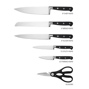 Ensemble de couteaux de cuisine en acier inoxydable 7 pièces pour la maison, avec manche à trois rivets, vente en gros - Product Image 6