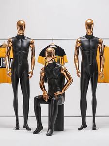 หุ่นชายแบบเต็มตัว ทำจากไฟเบอร์กลาส สีดำ หน้าโครเมียมเหมือนจริง สำหรับโชว์เสื้อผ้าผู้ชาย รูปร่างกล้ามเนื้อ - Product Image 2