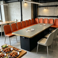 Table de barbecue commerciale Jilu, résistante, sans fumée, auto-purifiante, avec échappement inférieur, idéale pour les projets de restaurant - Vente directe usine
