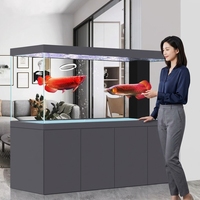 Aquarium carré moderne en verre avec filtre de fond automatique pour la décoration du salon