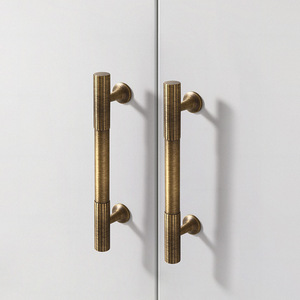 Furniture Handle And <b>Knob</b> Brass T Shaped Cabinet Hardware Scandinavian Style Durable For Wardrobe Kitchen Cupboard Doors - Product Image 3