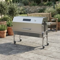 Machine à rôtir l'agneau entier portable, barbecue extérieur au charbon et au gaz avec broche rotative robuste et support réglable