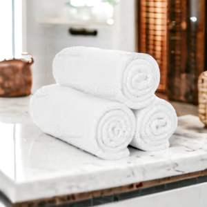 Serviette de bain en coton 100% Terry, douce et tissée, serviettes de bain 5 étoiles, blanches, pour hôtel - Product Image 1