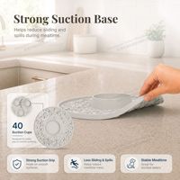 Nouveau tapis de léchage pour chien en silicone de qualité alimentaire, à alimentation lente, thème océan gris, fournitures pour animaux de compagnie