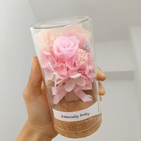 Bouquet de mini fleurs préservées de marque Spring fourni par l'usine, avec lumière LED arc-en-ciel, bouteille à vœux, couleur personnalisable, tendance