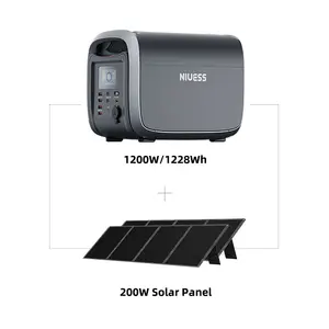 Nova Chegada Alta Potência 1200W Painel Solar Power Station Portátil com 1228Wh Capacidade