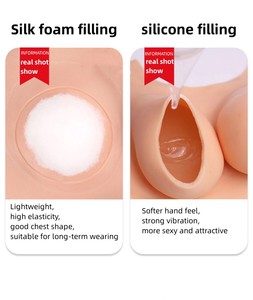 Fausse poitrine en silicone pour femmes sexy Fausse poitrine artificielle à col haut pour cosplay Faux seins énormes faux seins - Product Image 3