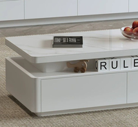 Table basse moderne en marbre et bois, meuble TV sur pied avec rangement double couche, convertible, pour salon domestique