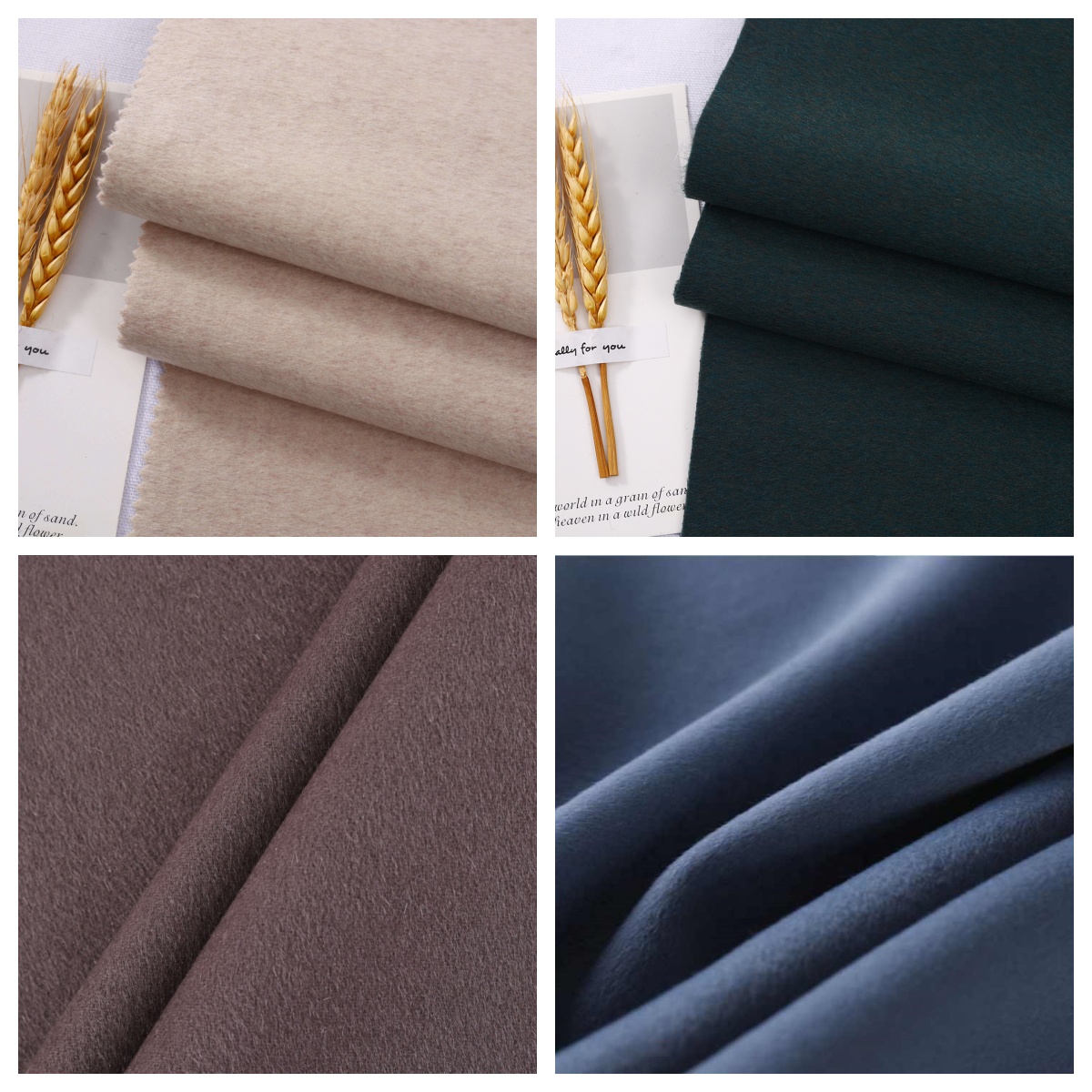 Factory Direct Sale of Eco-friendly Soft Warm Double-Faced Woolen Fabric for Autumn Winter Fashion Trend Coats Cashmere Product