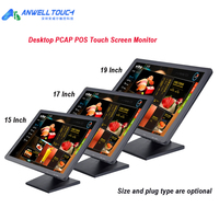 OEM ODM Écran tactile capacitif PCAP de 15, 17, 19 pouces pour ordinateur de bureau, caisse enregistreuse, tablette POS, moniteur LCD, machine POS pour restaurant