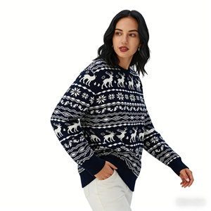 سترة عيد الميلاد 2025 الجديدة للرجال والنساء، سترة عصرية غير رسمية متعددة الاستخدامات بياقة مستديرة، سترة للعطلات - Product Image 2