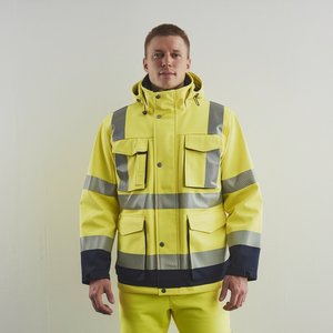 2025 ANSI Class 3 Hi VIS Nam bảo hộ lao động Áo Khoác Bomber khả năng hiển thị cao an toàn làm việc đồng phục lụa lông cừu lót tính năng phản chiếu - Product Image 4