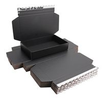 Boîte en carton ondulé noir personnalisée avec bande détachable, emballage plat pour expédition e-commerce, boîte cadeau