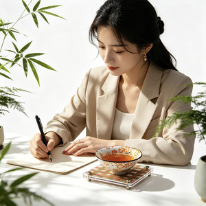 Bamboo Woven Acrylic Coaster Square 9.7x9.7 Cm For Tea Mats And Gifts - Product Image 2