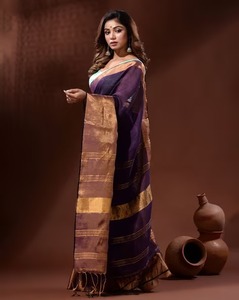 Sari de Seda Pura Multicolor para Mujer con Textura de Tela Premium y Estilo Tradicional Elegante para Celebraciones Festivas de la India - Product Image 4