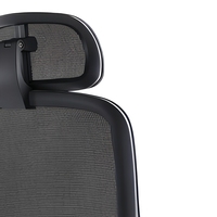 Chaise de bureau ergonomique moderne en maille, pivotante, noire, avec base à cinq étoiles pour espace de travail