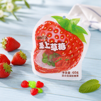 Exporteur van op maat gemaakte private label aardbeivormige gummies, groothandel, kauwbaar fruitig snoepgoed, fabrikant