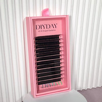 DIYDAY 6D W Shaped Lashes 0.03 0.07 Fan Mink Eyelashes Extensions Private Label C D Curl 8-15mm Volume Lashes