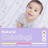 Éponge Konjac pour bébé Silkshu Fashion, pour le bain du visage, entièrement naturelle, forme ovale, nourrissons, tout-petits, extra douce, 10g, modèle 24