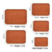 Plateau en plastique style palette avec imitation bois pour la restauration et l'hôtellerie, idéal pour le thé, l'eau, les collations, les desserts, les fruits et les cadeaux