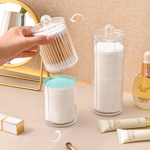 Transparent Acrylic Cotton Pad And Swab Storage <b>Box</b> With Lid Dustproof Cosmetic Organizer <b>For</b> Dressing Table - Product Image 2