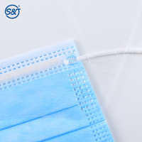 Masque Facial Médical Chirurgical Jetable S&J Grossiste, 3 Plis, Protecteur, Certifié CE IIR, ASTM Niveau 2 F2100