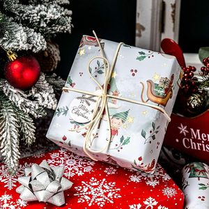 MAYPLUSS Christmas Wrapping Paper 17in X 33ft Santa Sleigh Tree Gnome Design Gift <b>Wrap</b> Holiday Packaging - Product Image 5