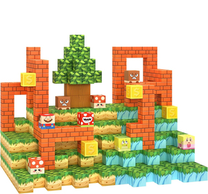 Ensemble de 100 blocs de construction magnétiques en PVC coloré - Cubes magnétiques certifiés EN71 pour les enfants de 4 à 14 ans pour un jeu créatif - Product Image 1