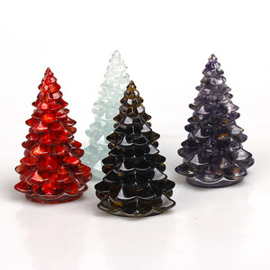 Mini Arbre de Noël en Résine pour Décoration Intérieure, Ornements de Bureau de Noël, Ensemble Décoratif Minimaliste Moderne Style Instagram - Product Image 3