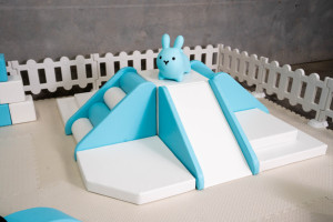 Hot Bán Trắng Màu Xanh Mềm Chơi Thiết Lập Trong Nhà Ngoài Trời Bóng <span class=keywords><strong>Pit</strong></span> Với Trượt Vật Liệu Bọt Cho Trẻ Em Bên Cho Thuê Hoặc Sử Dụng Nhà - Product Image 4