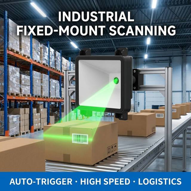 A155 Industrial Fixed Mount 2D Barcode Scanner Module for Conveyor Warehouse Logistics Sorting Auto-trigger USB TTL