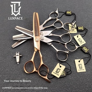 Forbici Sfoltitrici LUXPACE per Parrucchieri, Senza Tracce, Rotazione 3D, Denti a <span class=keywords><strong>L</strong></span> Variabili, Nessun Strappo ai Capelli, LC-6030T/6030G Giappone - Product Image 1