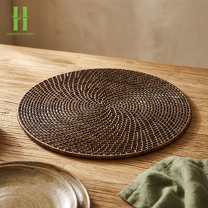 Mantel Individual Ecológico de Ratán, Decoración de Pared, Flor Redonda, Mantel de Mesa de Ratán, Hecho en Vietnam, OEM - Product Image 1