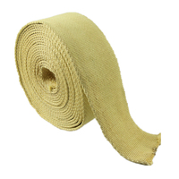 Ruban ignifuge en fibre d'aramide 100% twill de 100 mm à 200 mm de largeur, jaune, pour sacs, résistance à haute température, haute ténacité