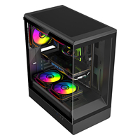 Boîtiers de jeu pour ordinateur AntarcChill Premium HDD SSD en verre trempé Seaview, tours de PC de bureau élégantes et anti-poussière SPCC, cabinet ATX
