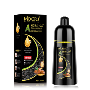 Champú Colorante para el Cabello MOKERU con Arroz Negro y Aceite de Argán, Tinte Natural Permanente 3 en 1, <span class=keywords><strong>Sin</strong></span> Amoníaco, <span class=keywords><strong>Cubre</strong></span> <span class=keywords><strong>Canas</strong></span>, 500 ml - Product Image 1
